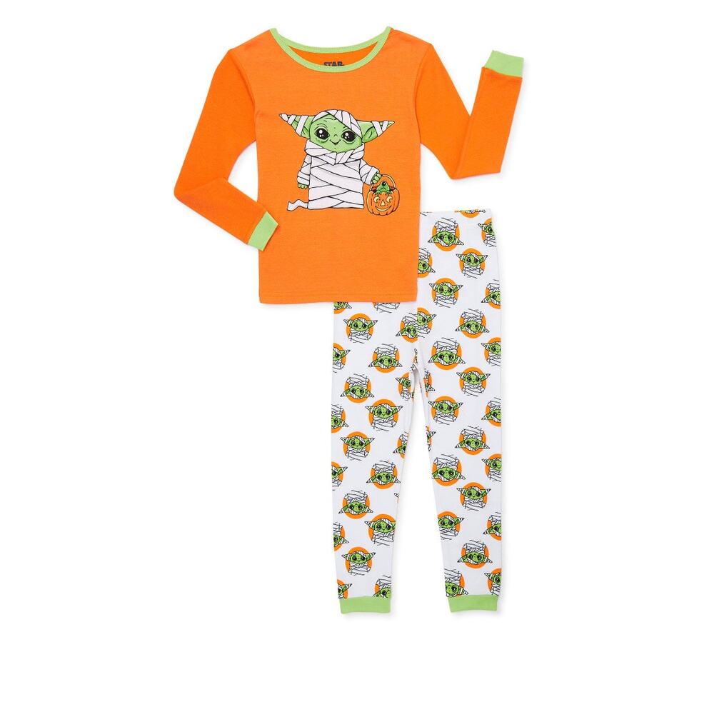 Star Wars Baby Yoda Girls Long Sleeve Halloween Pajama Set, 2-Piece, Size 6 GIRL